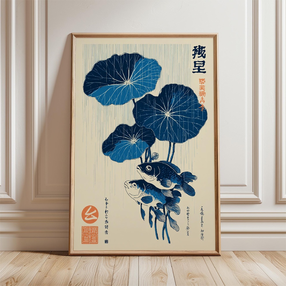 Gold Fish Poster Japanese Koi  - Japanese Zen Lifestyle review and price