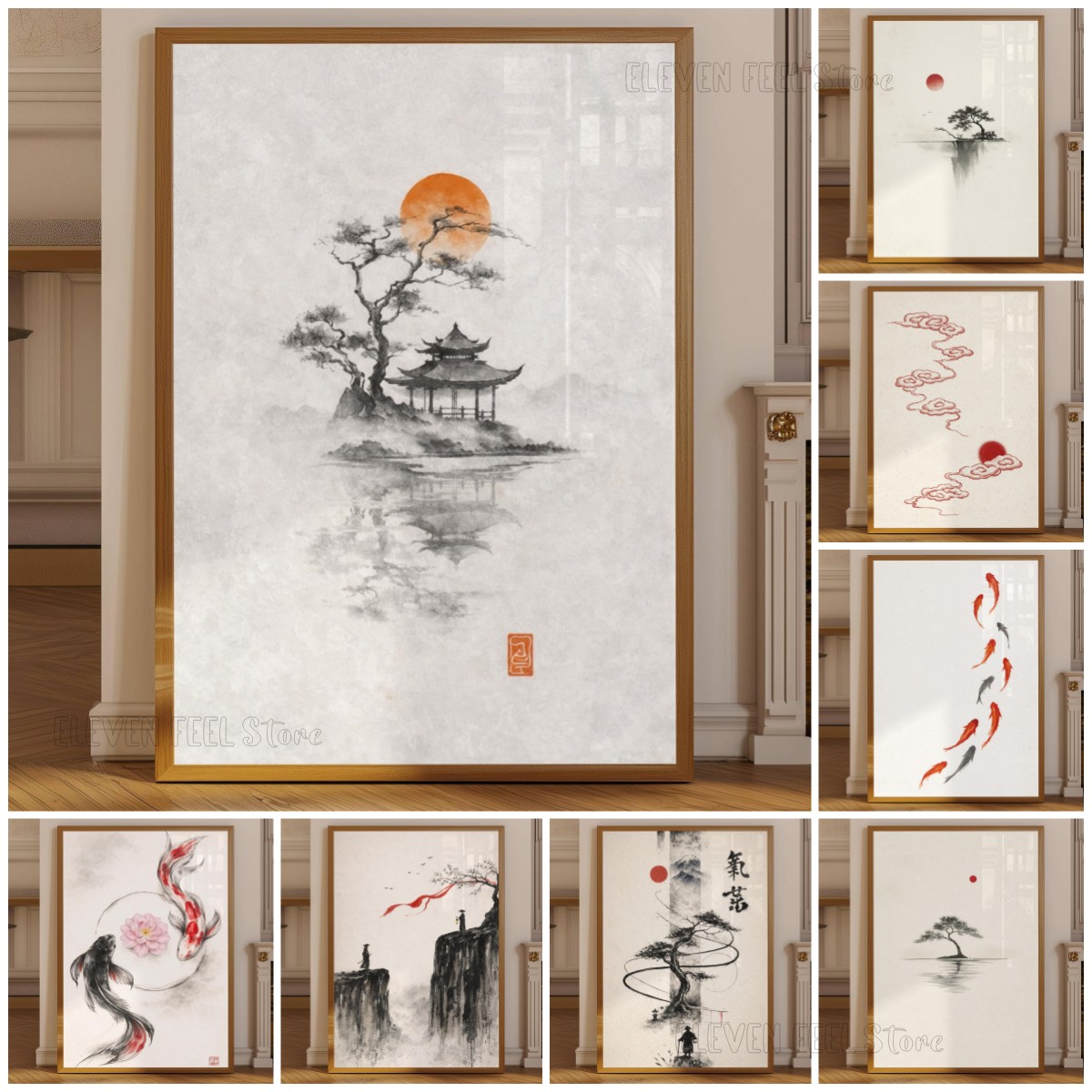 Japanese Ink Tree Poster Wabi  - Japanese Zen Lifestyle review and price
