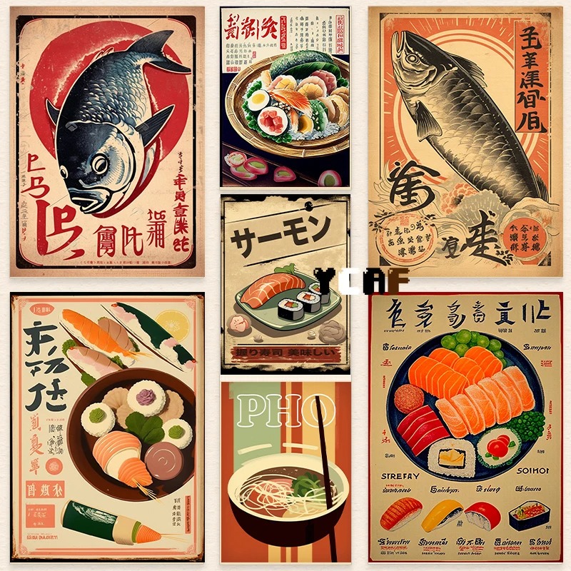 Vintage Japanese Food Poster C - Japanese Lifestyle And Food review and price
