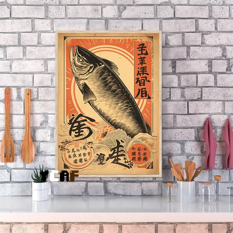 Vintage Japanese Food Poster C - Japanese Lifestyle And Food review and price