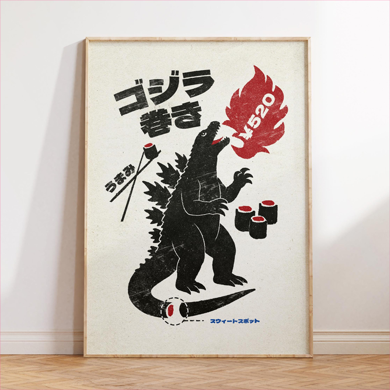 Japan Food Art Poster Retro Ja - Japanese Lifestyle And Food review and price