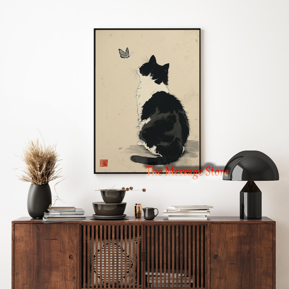 Black Cow Cat Japanese Minimal - Japanese Zen Lifestyle review and price